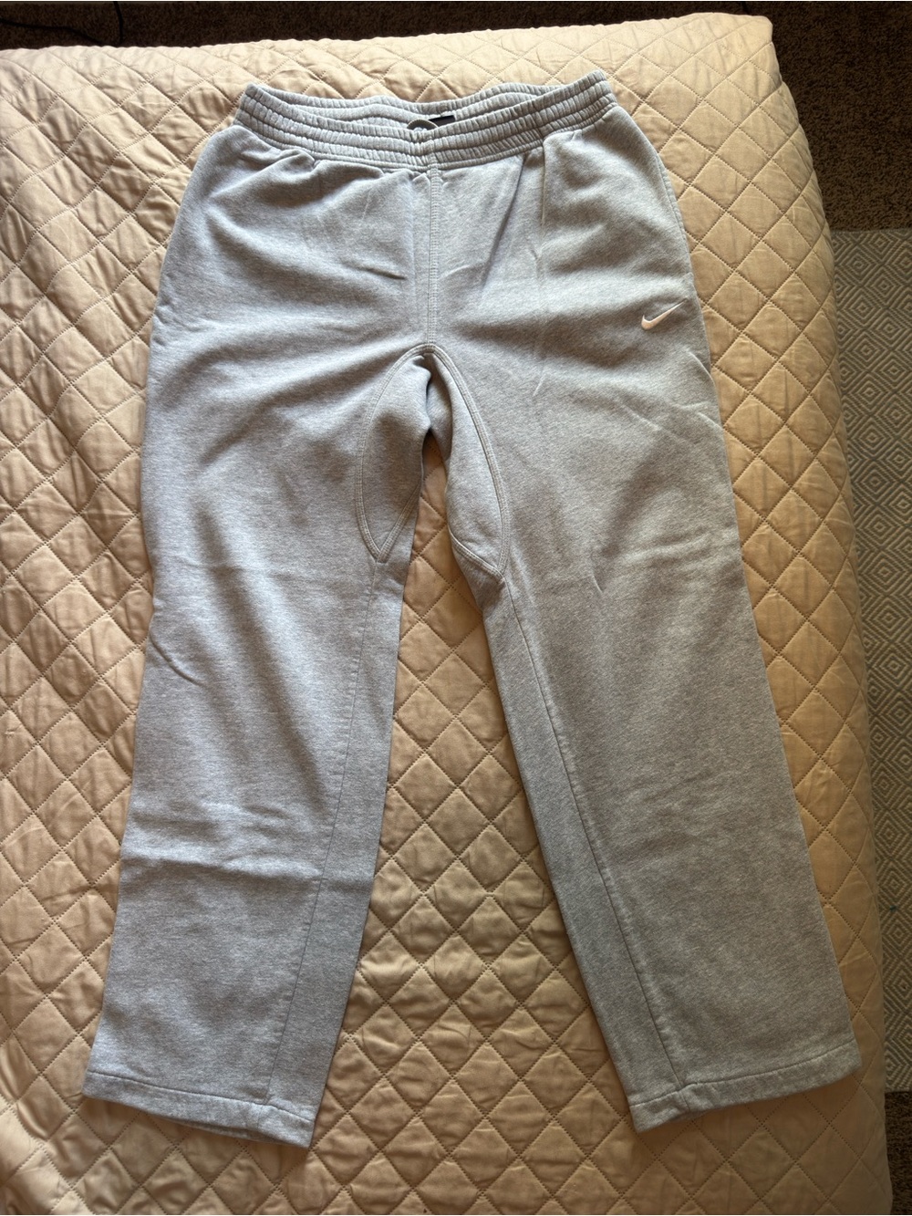 Nike Light Gray Sweatpants with White Swoosh